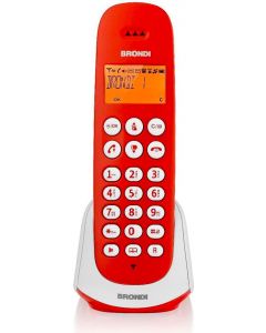 Telefono Cordless DECT GAP con Vivavoce 20 memorie Rosso Bianco Adara