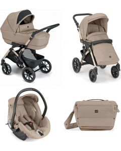 Dinamico Rover - Passeggino Trio Leggero Modulare da 0-4 Anni 0-22 Kg Beige