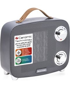 Termoventilatore Ceramico Compatto 1500 Watt stile retr&ograve colore Grigio 942