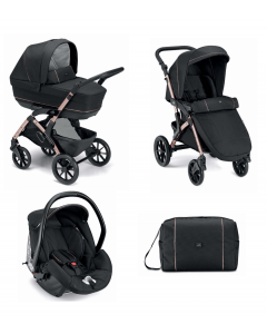 Dinamico Smart - Passeggino Trio Leggero Modulare da 0-4 Anni 0-22 Kg Nero