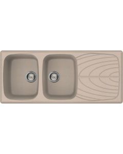 Lavello Cucina Incasso 2 Vasche Gocciolatoio 116 cm Avena LGM50051