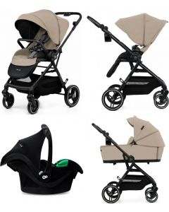 Yoxi - Passeggino Trio 0-22 Kg Carrozzina Seggiolino Auto Sand Beige