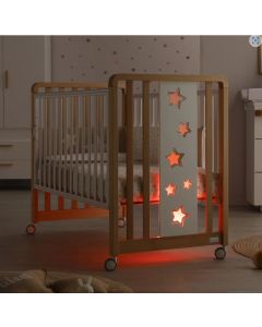 Lettino Culla Neonato Evolutiva Ruote Legno Naturale Glam Lux 1&times9