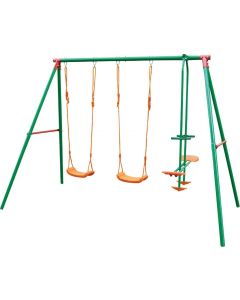 Altalena Bambini Giardino 3 Tiri Acciaio Verniciato SGN-01