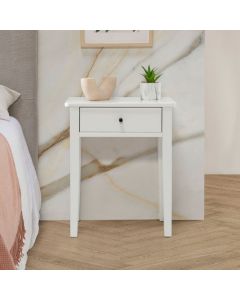 Comodino Camera da Letto Moderno 1 Cassetto 46x36,4x55 Bianco - Bart