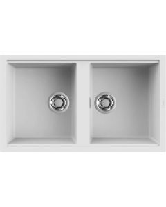 Lavello Cucina 2 vasche 86 x 51 cm Keratek plus White 96 LKB45096 Best