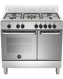 Cucina a Gas 5 Fuochi Forno Elettrico 90x60 cm Inox AMN9P5EXV