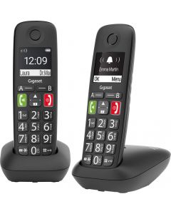 Telefono Cordless DUO DECT Rubrica Vivavoce ID Chiamata Nero E290 Duo