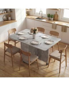 Tavolo Pieghevole da Pranzo Cucina Moderno in Legno 140x76x74 cm Grigio