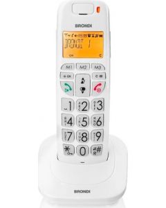 Telefono Cordless 20 Voci Rubrica Vivavoce Chiamata Bianco Bravo Bright