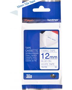 Nastro per Etichettatrice TZ 12 mm Blu/Bianco tessuto TZe-FA3 TZEFA3