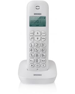 Telefono Cordless Eco DECT senza Fili Funzione Sveglia Bianco Gala