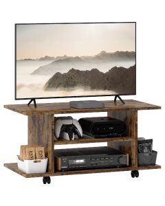 Mobile Porta TV Moderno con Ruote Girevoli e Freni 80x40x40 cm Marrone