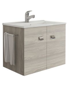 Mobile Bagno Sospeso Erika 2 Ante 61x36x47 cm colore Rovere Grigio 4470