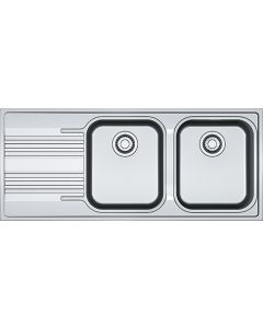 Lavello Cucina 2 Vasche Gocciolatoio Sx 116 cm Inox Smart 101.0356.896