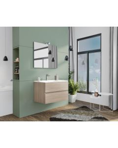 Mobile bagno 2 Cassetti 81x47x53h cm colore Rovere Grigio New Splash