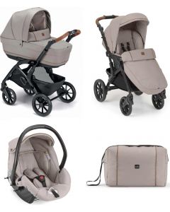 Dinamico Smart - Passeggino Trio Leggero Modulare da 0-4 Anni Beige Marrone