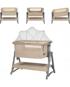 Lettino Culla Neonato da Campeggio Co-sleeping con Ruote Beige - Nanna