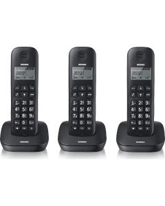 Telefono Cordless Trio 20 Memorie ID Chiamata Nero Gala Trio Nero