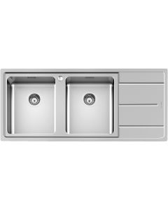 Lavello Cucina 2 Vasche Incasso Gocciolatoio Dx 116 cm Inox 3212 052 EVO