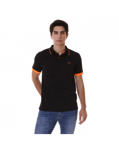 SUN68 POLO SMALL STRIPES FLUO SS