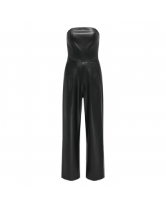 ONLY RIMA FAUX LEATHER JUMPSUIT OTW BLACK