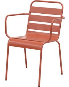 Sedia da Giardino Doghe in Acciaio 52x56x82 cm Terracotta Fly Colors