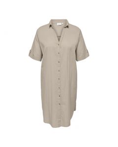 ONLY CARMAKOMA COCO SS  BLK SHIRT DRESS WVN FEATHER GRAY