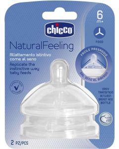 Natural Feeling Tettarella 6+M Silicone Flusso Variabile 2 Pz 81057200000