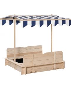 Sabbiera per Bambini in Legno con Tettuccio 106x106x121cm 29343