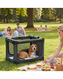 Trasportino per Cani e Gatti Pieghevole con Cuscino 76x54x54 cm Verde
