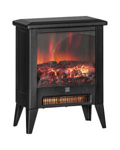 Caminetto Elettrico 1800W con Effetto Fiamma 3 Intensit&agrave Nero 600BKS385