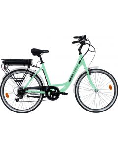 Bicicletta Elettrica e-bike 25 km/h 26&quot Verde - MD-E26CL3-G Ferrara