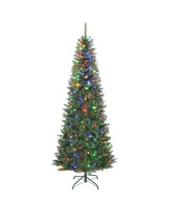 Albero di Natale 210 cm Illuminato con 350 Luci Bianche e Colorate