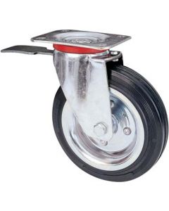 Ruota a Forcella Girevole + Fermo 80Bis mm 180x50 P.mm 140x110